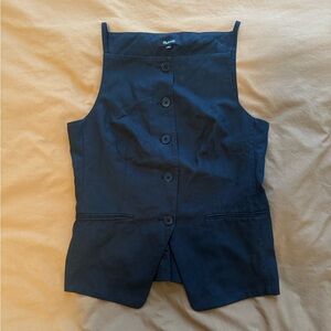 Madewell Black Button-Up Vest